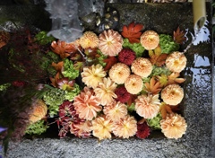 日吉神社の花手水