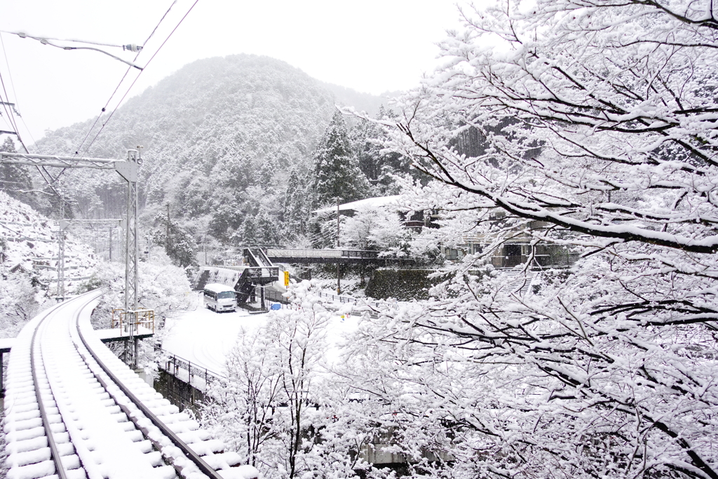京都　貴船神社へ～Halfway※雪国ではない