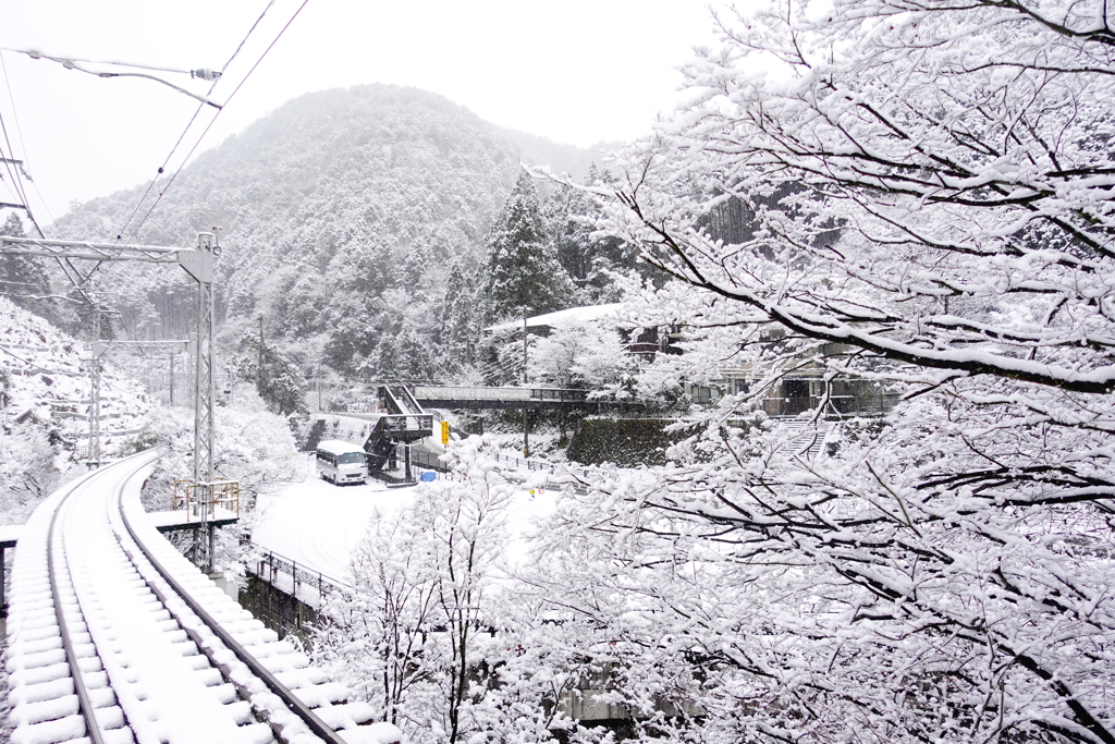 京都　貴船神社へ～Halfway※雪国ではない