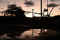 雨上がりの夕暮れ