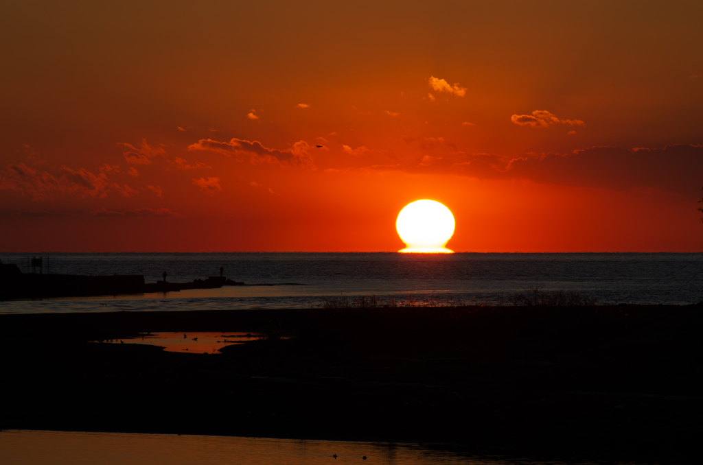 狩野川河口とだるま夕日