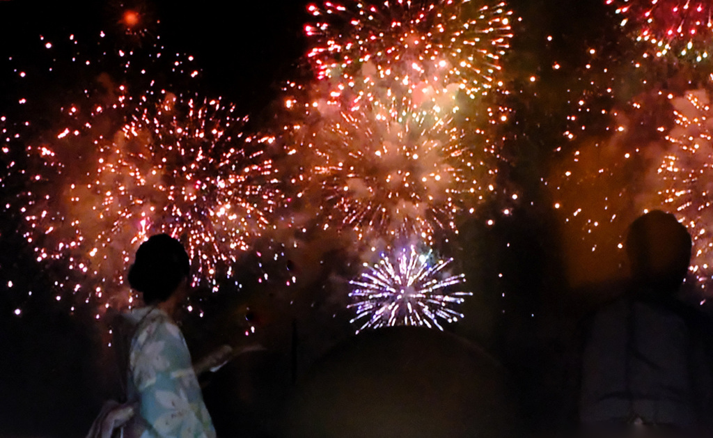 テレビで花火観賞５