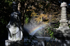 噴水に虹