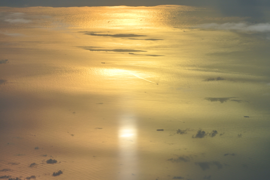 空路の夕景