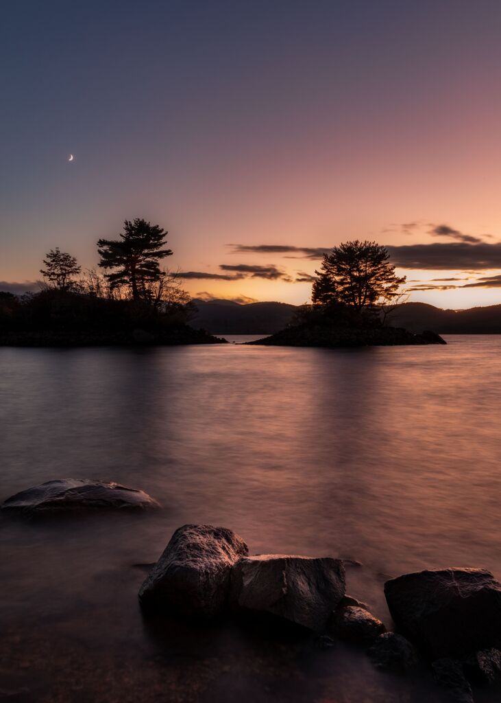 桧原湖の夕暮れ