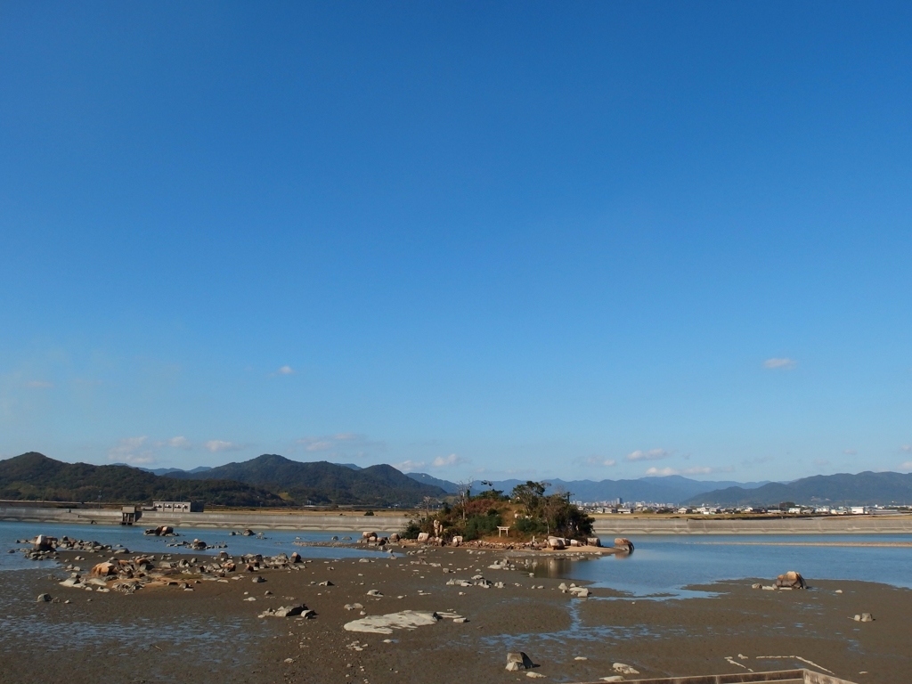 椹野川河口にて