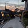相川の夕景