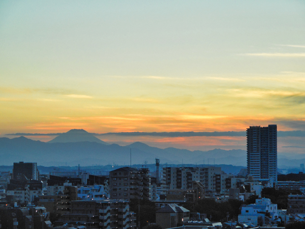 夕焼けの富士