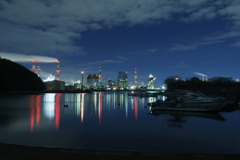 工場夜景　水島