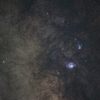 天の川とともに見る３裂星雲と干潟星雲