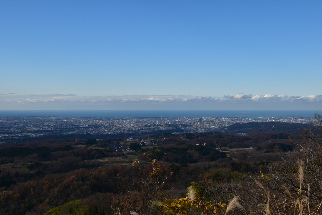 海を望む山