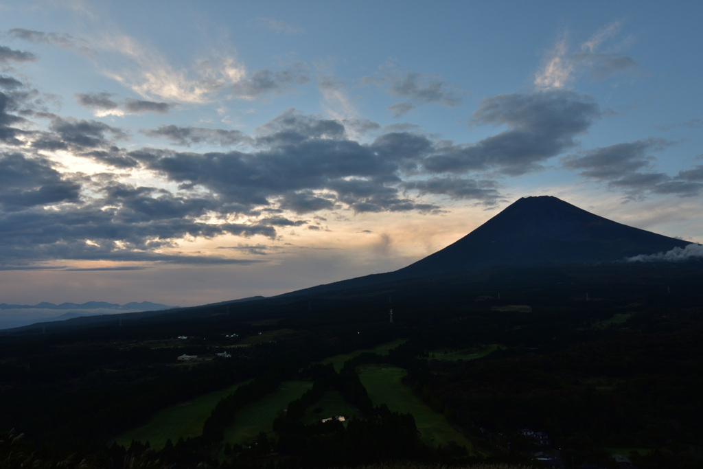 夕景の富士