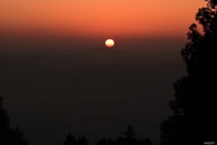 比叡山から見る夕日