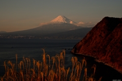 富士、夕景