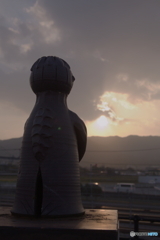 かっぱさんと夕陽