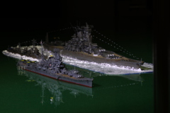 巡洋艦 筑摩 駆逐艦 陽炎　戦艦 大和　1/700モデル