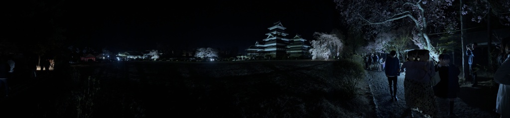 松本城夜桜会  パノラマ写真