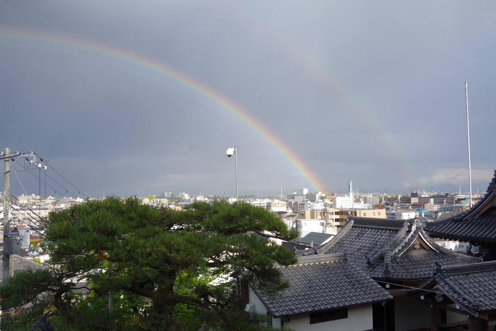 門戸厄神から見えた虹