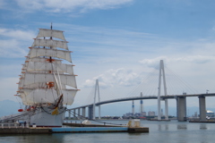 海王丸と新湊大橋