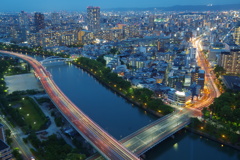 水の都　大阪夜景