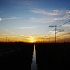帰路夕日