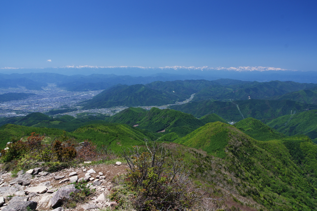 烏帽子岳からの北アルプス