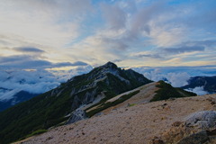 燕岳夕暮れ