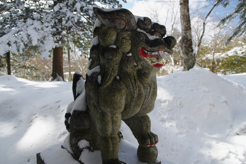 諏訪神社狛犬　阿さん