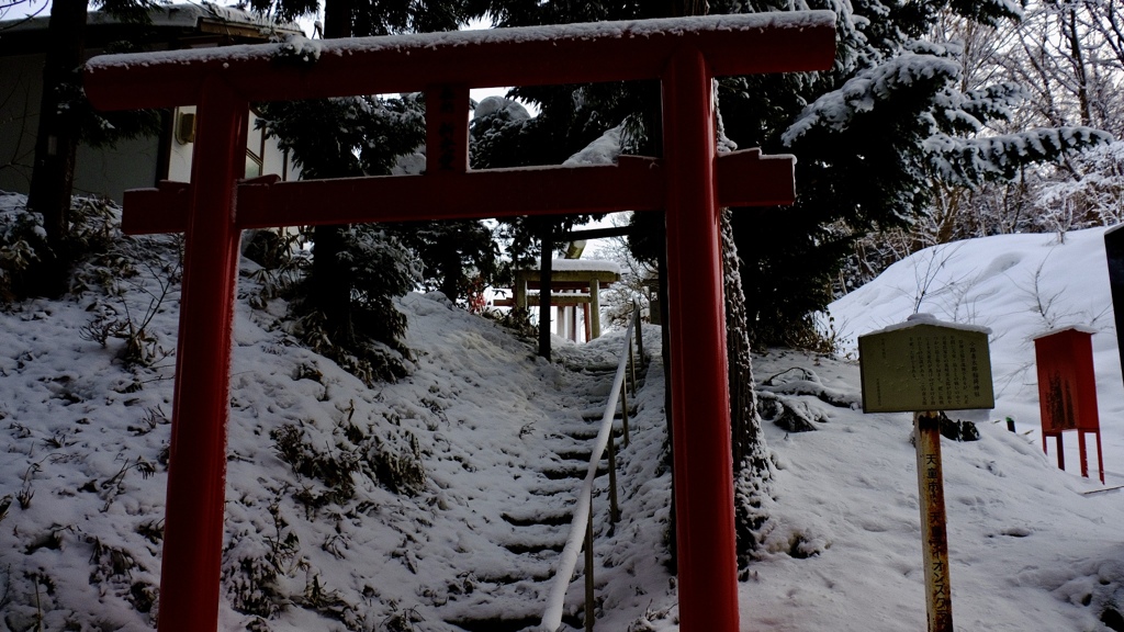 雪の参道