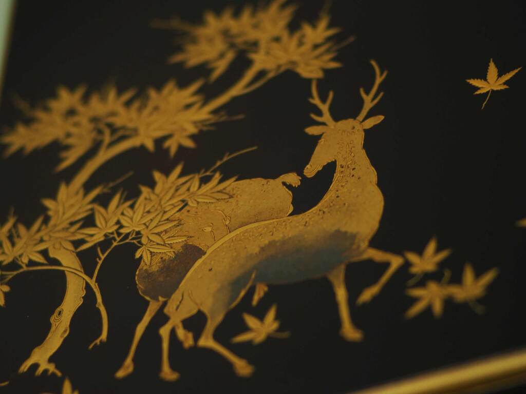 楓鹿蒔絵硯箱