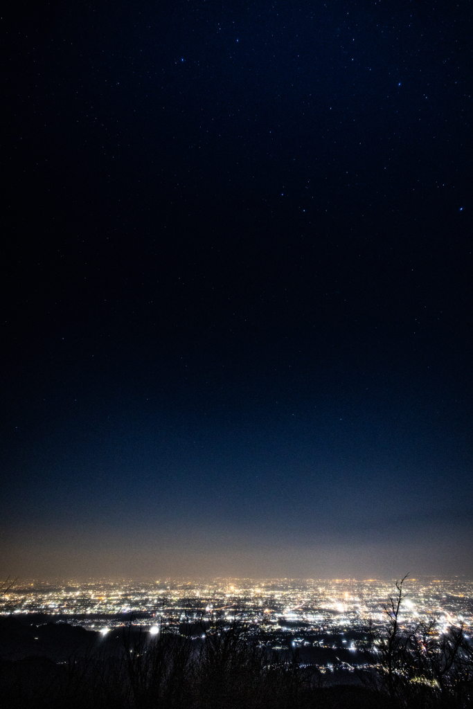 大山より、夜景の練習