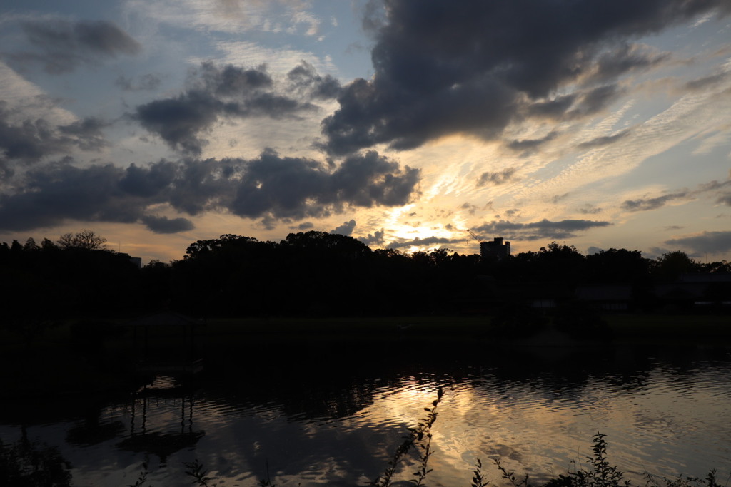 後楽園より 夕陽