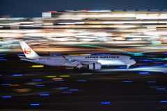 羽田空港　流し撮り