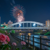 開運橋　花火