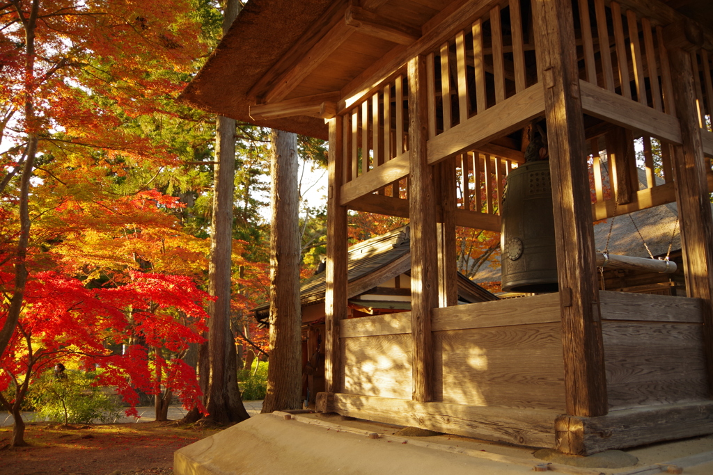 世界遺産平泉　毛越寺4　鐘と紅葉