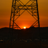 鉄塔と夕陽(２)