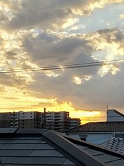 夕日と雲