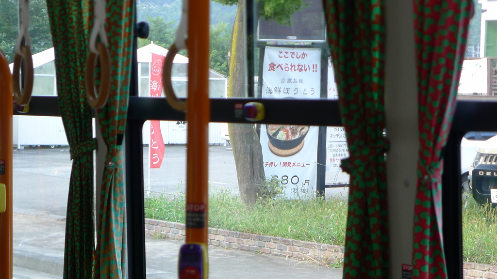 河口湖・バスの車窓から～ほうとうたべたい！