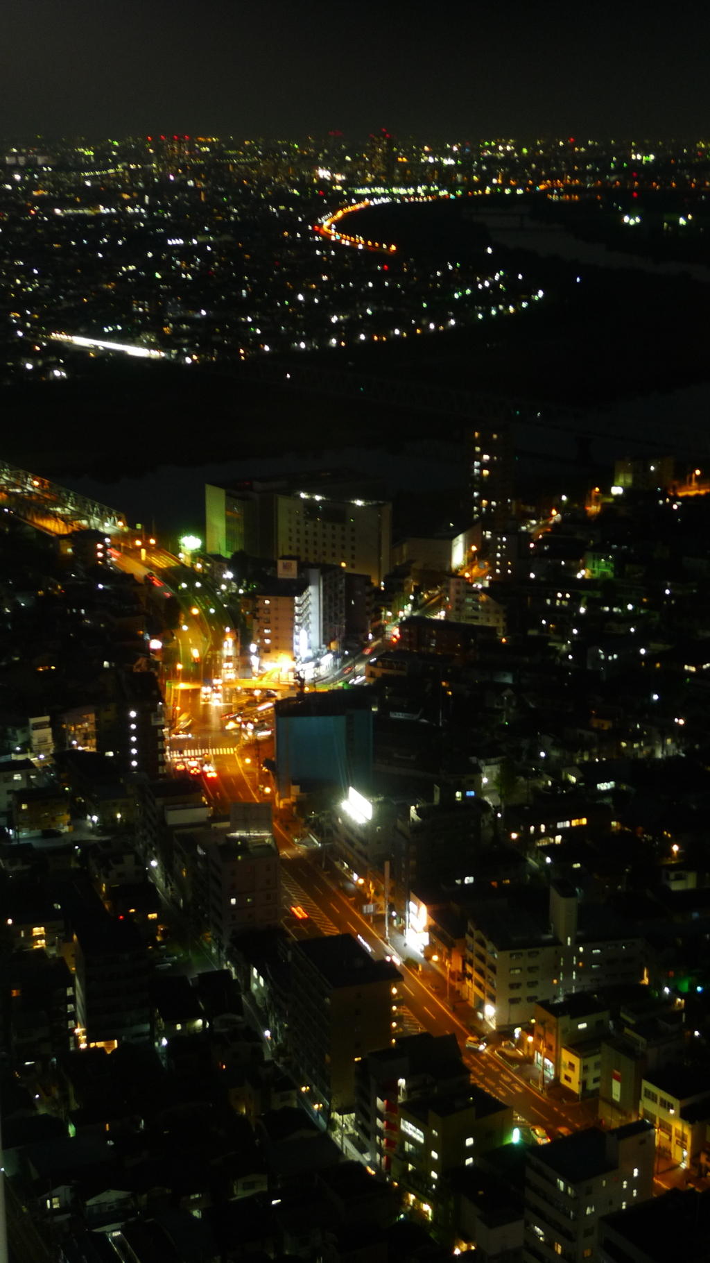 夜景　信号待ちの風景