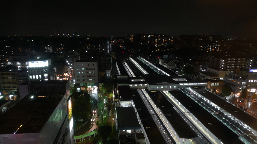 夜景 町並み ホーム 電車 鉄道 乗り物 LX3