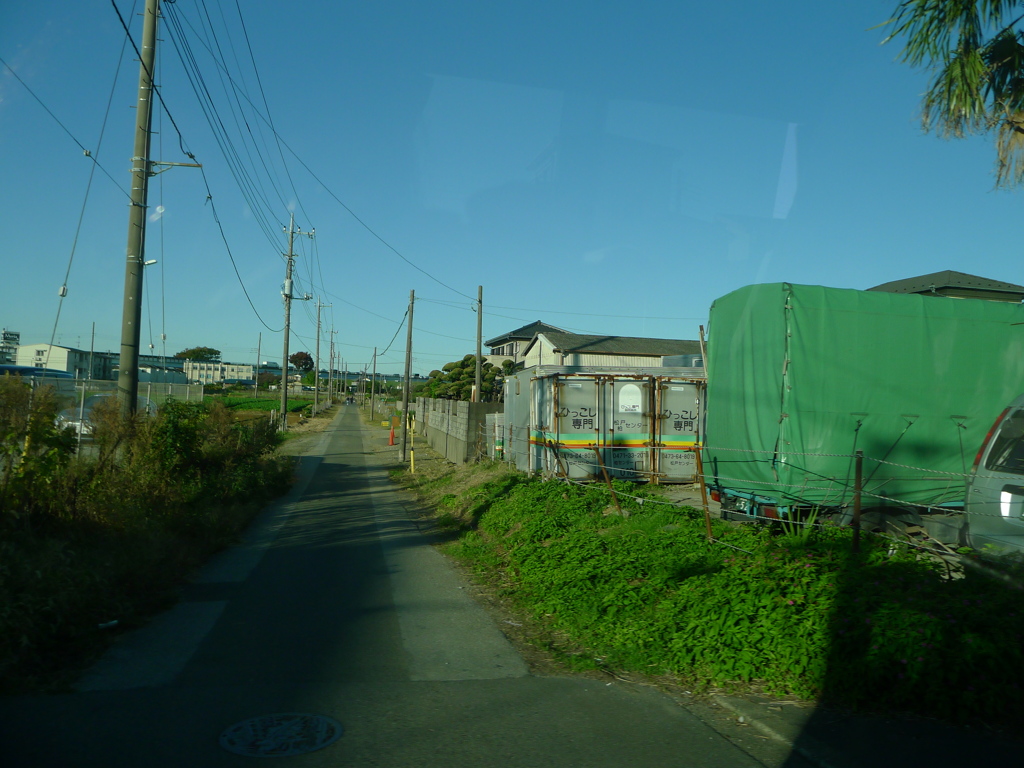 職場に行く車外の風景