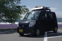 ラベンダーと愛車