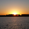 夕日 落日 湖