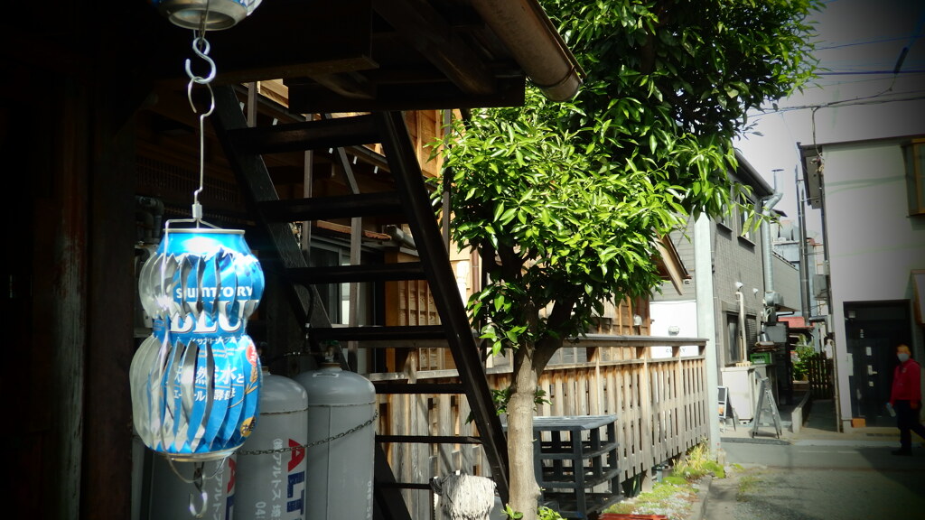 鳥除け空き缶風車