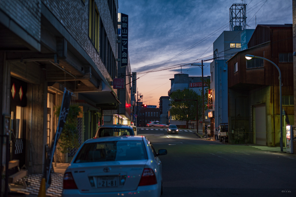 帰り道の夕空