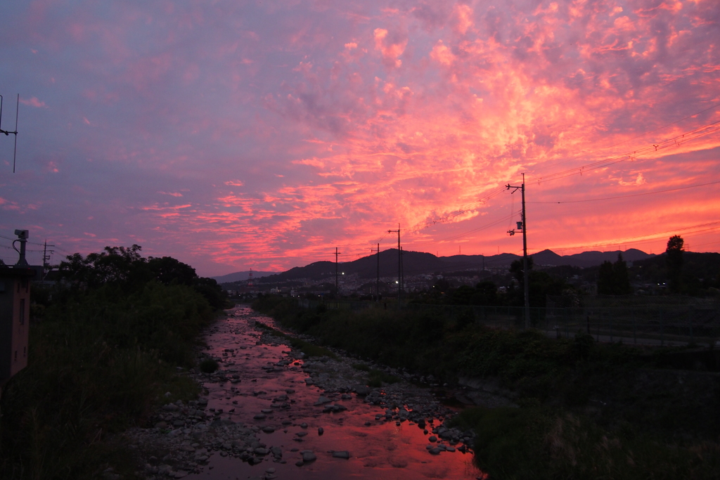 地元の夕日