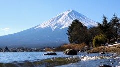 河口湖と富士山