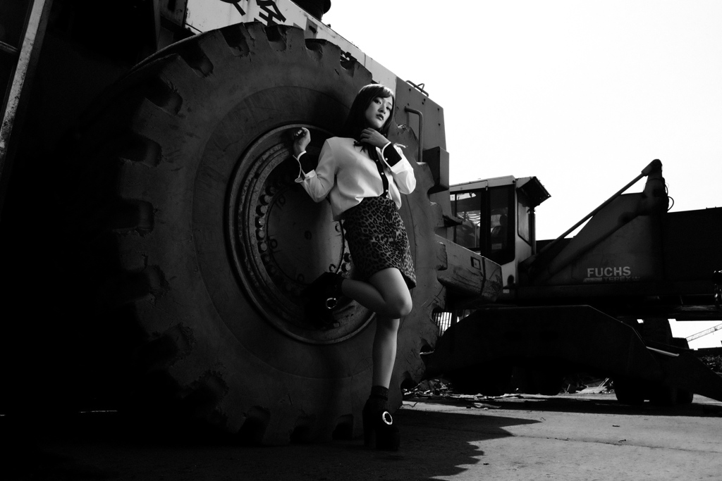 Heavy machinery monochrome