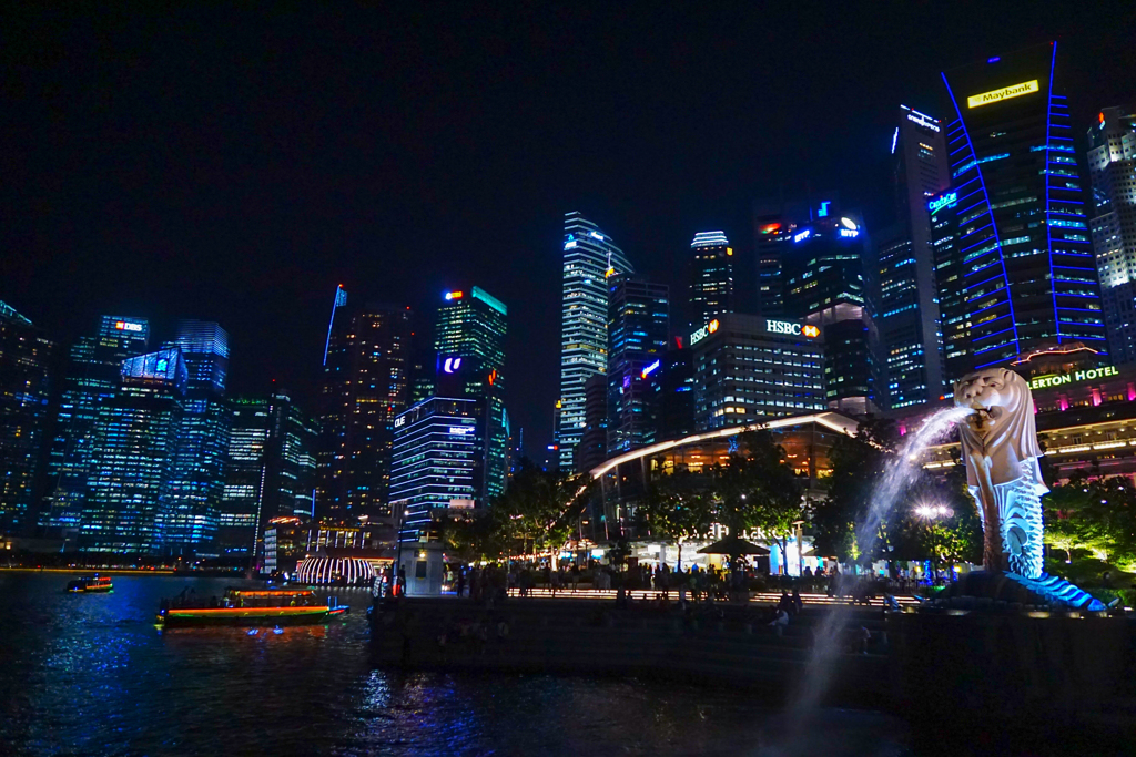 The Night View of Raffles Place