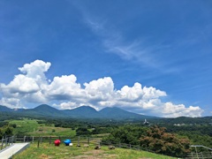 爽快な浅間山の眺望